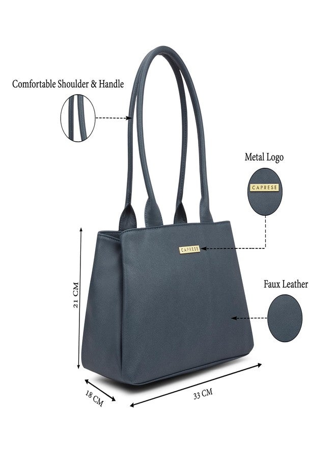 كابريس حقيبة كابريس جيميني متوسطة الحجم للنساء، مزودة بأقسام متعددة للتنظيم والراحة | حقيبة كتف أنيقة ومتينة وواسعة من الداخل، مناسبة للعمل والسفر والاستخدام اليومي (أزرق داكن) - Image 3